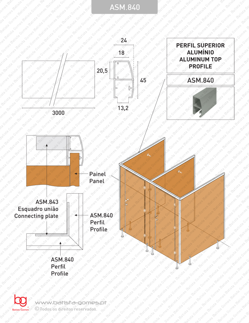 Perfil superior - Alum�nio